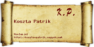 Koszta Patrik névjegykártya