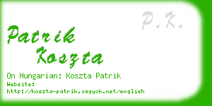 patrik koszta business card